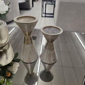 Elegant Silver and Gold Candle Holders